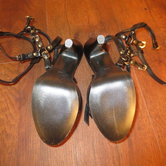 NEW  Wild Sexy Black CUSTOM MADE High Heel Triple Ankle Strap Sandals - Picture 11 of 11